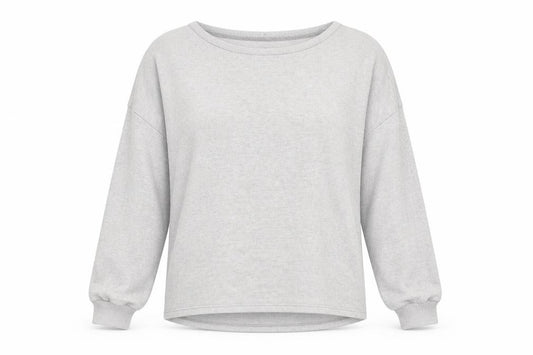 Front view of Next women’s grey polyester pullover sweatshirt, size UK 12, pullover