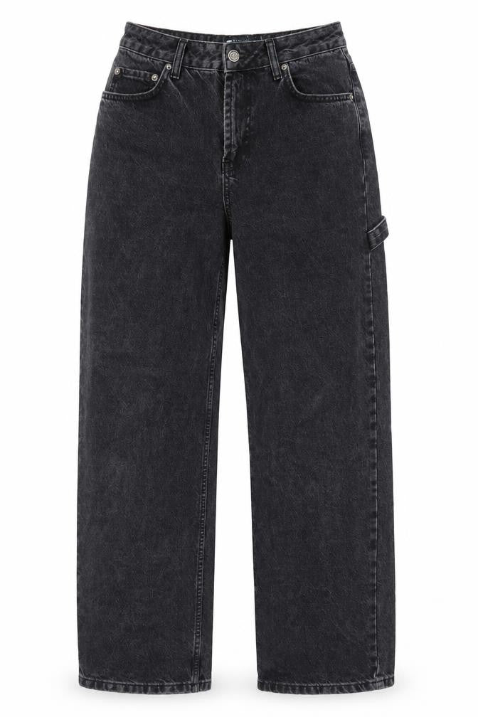 ASOS Womens Black Cotton Straight Jeans Size 6 L28 in Regular Zip