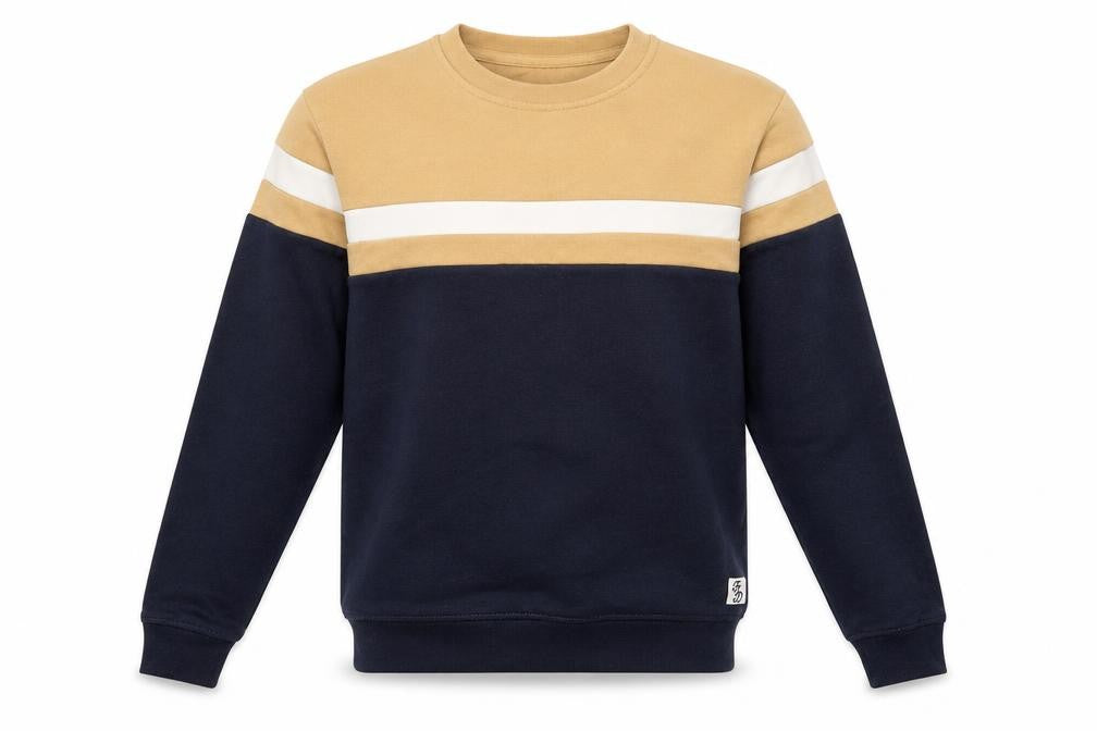Front view of Fluid men’s multicoloured cotton pullover sweatshirt, size S