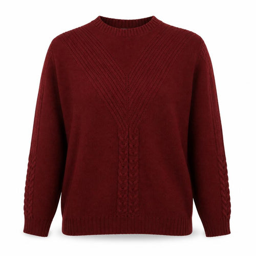 Pure & Natural Womens Red Round Neck Acrylic Pullover Jumper Size S - Size S-M