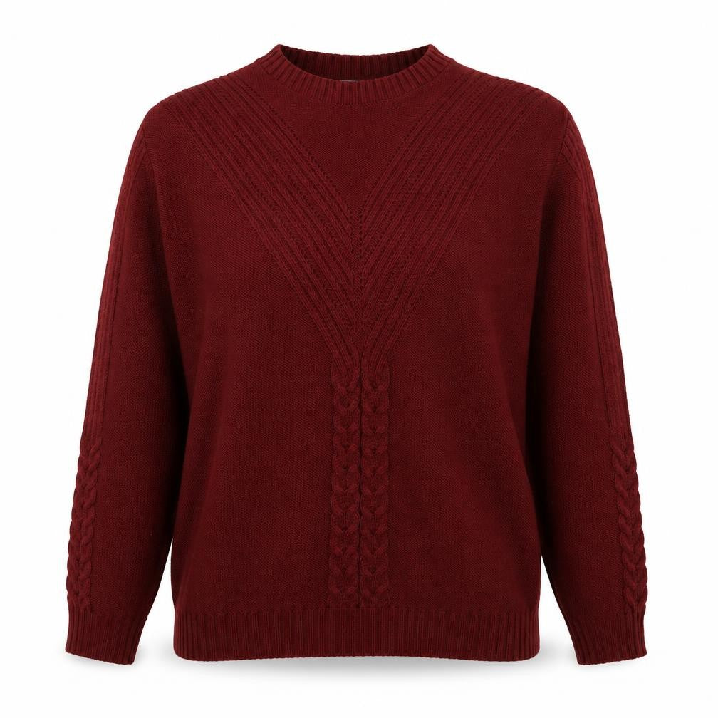 Pure & Natural Womens Red Round Neck Acrylic Pullover Jumper Size S - Size S-M