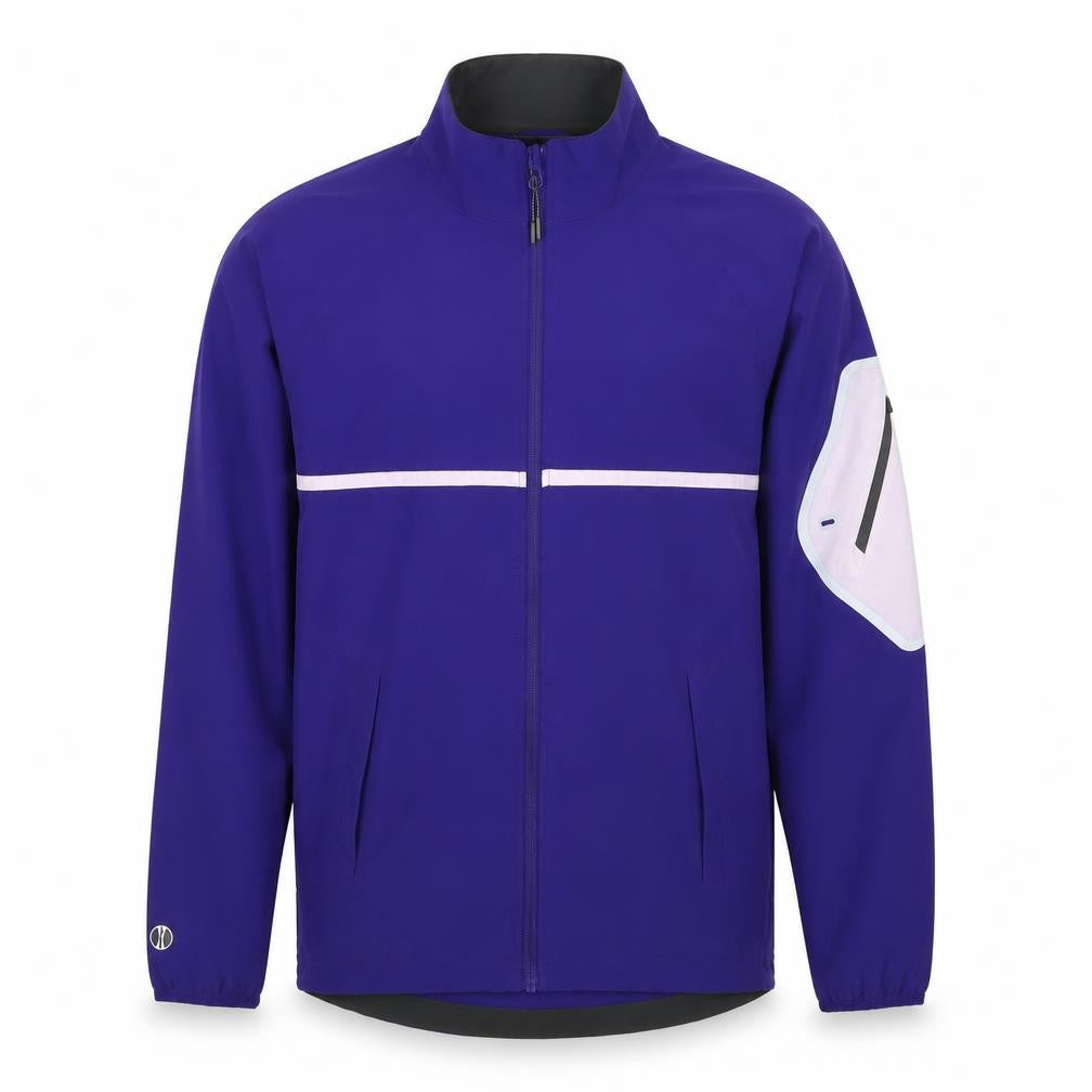 Front view of Holloway men’s purple jacket, size XS, zip
