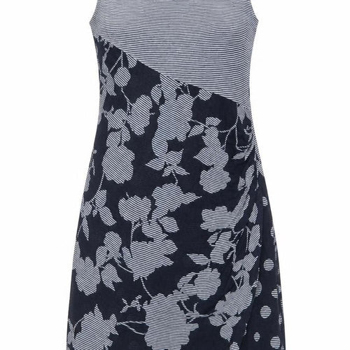 Aria Womens Blue Striped Acrylic Tank Dress Size 12 Scoop Neck Pullover