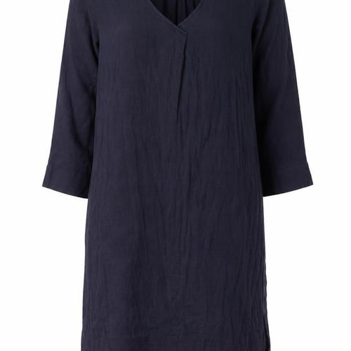 eseOese Womens Blue Viscose Shirt Dress Size S V-Neck Pullover