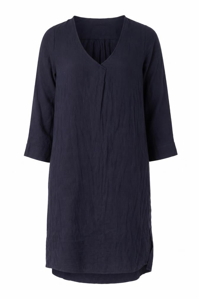 eseOese Womens Blue Viscose Shirt Dress Size S V-Neck Pullover