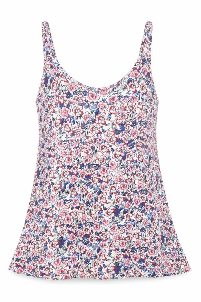 Warehouse Womens Multicoloured Geometric Viscose Basic Tank Size 12 Scoop Neck