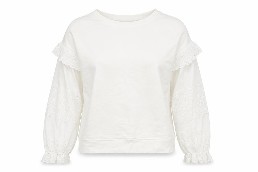 Next Womens White Cotton Pullover Sweatshirt Size S Pullover