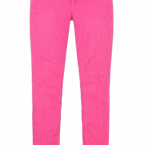 Linea Womens Pink Cotton Skinny Jeans Size 10 Regular Zip