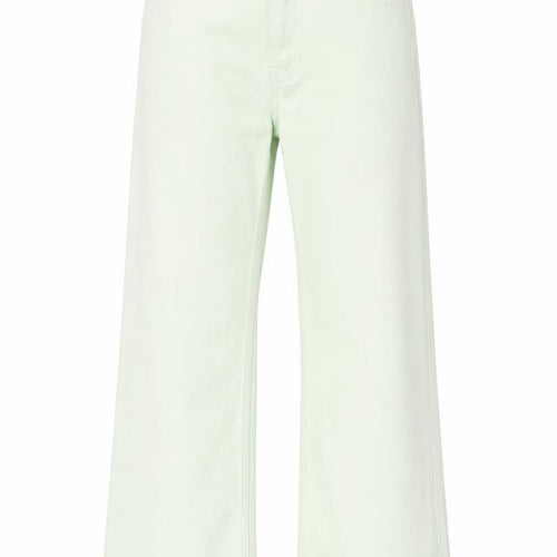 Stradivarius Womens Green Cotton Straight Jeans Size 6 Regular Zip - Distressed Hems
