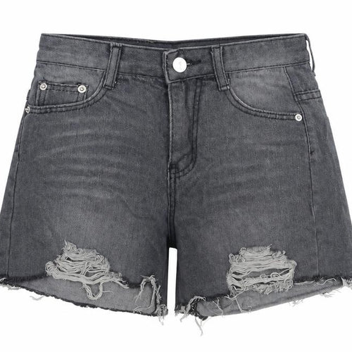 Miss Pineapple Womens Grey Cotton Cut-Off Shorts Size 26 in Regular Zip