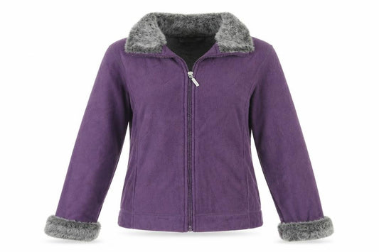 Front view of Editions women’s purple jacket, size M, zip