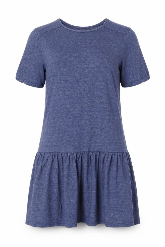 Topshop Womens Blue Polyester T-Shirt Dress Size 6 Round Neck Pullover