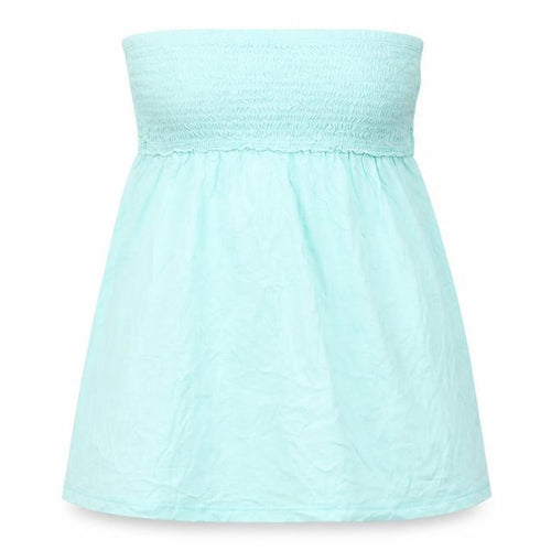 Papaya Womens Blue Cotton Basic Blouse Size 12 Off the Shoulder - Shirred Bandeau