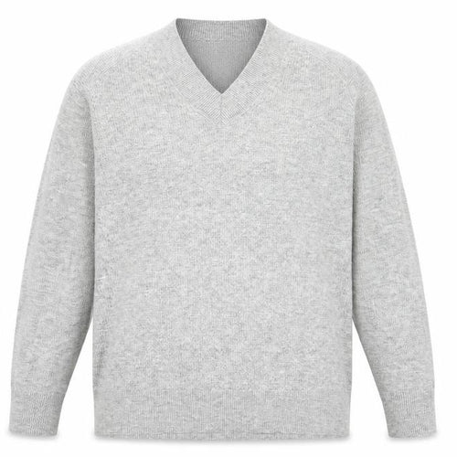 Marks and Spencer Mens Grey V-Neck Viscose Pullover Jumper Size L Long Sleeve