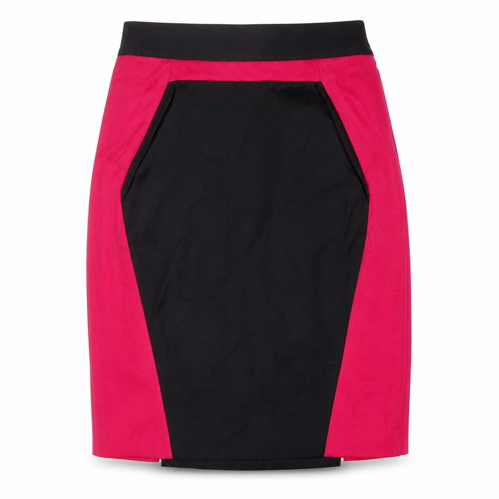 Front view of Sub-Couture women’s multicoloured polyester straight & pencil skirt, size UK 12, zip