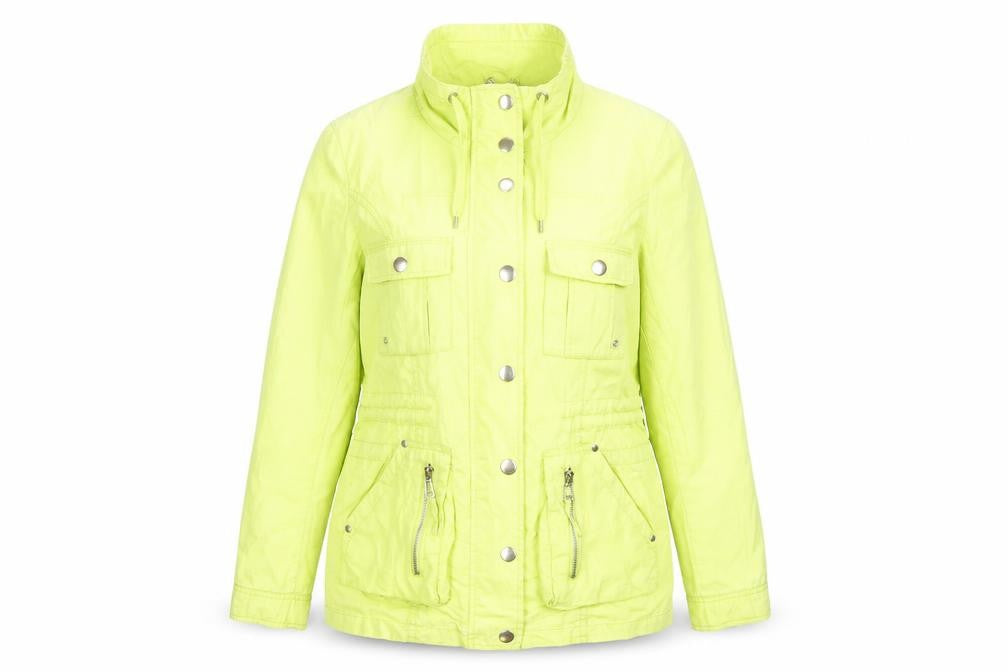 Front view of Lakeland women’s yellow jacket, size UK 10, zip