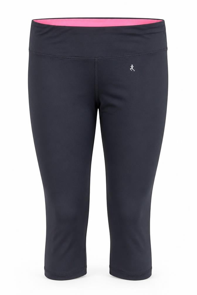 Front view of Atmosphere women’s grey polyester cropped leggings, size UK 10