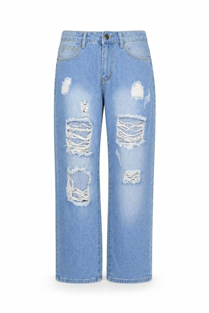 SheIn Womens Blue Cotton Straight Jeans Size XS L27 in Regular Button