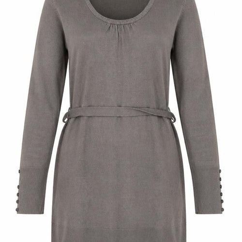 Papaya Womens Grey Acrylic Jumper Dress Size 12 Scoop Neck Pullover