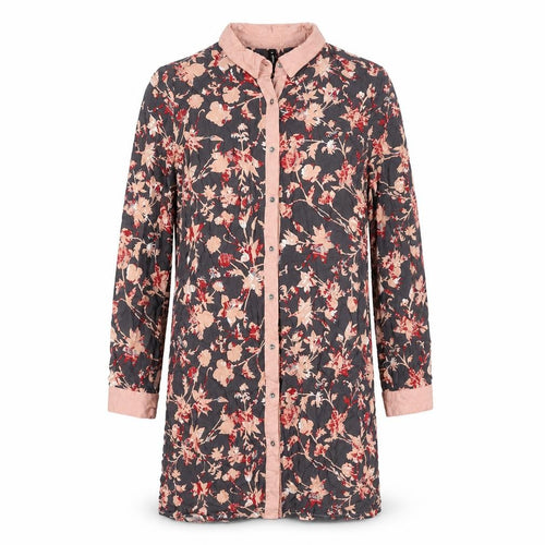 Smash Womens Grey Floral Viscose Shirt Dress Size M Collared Button