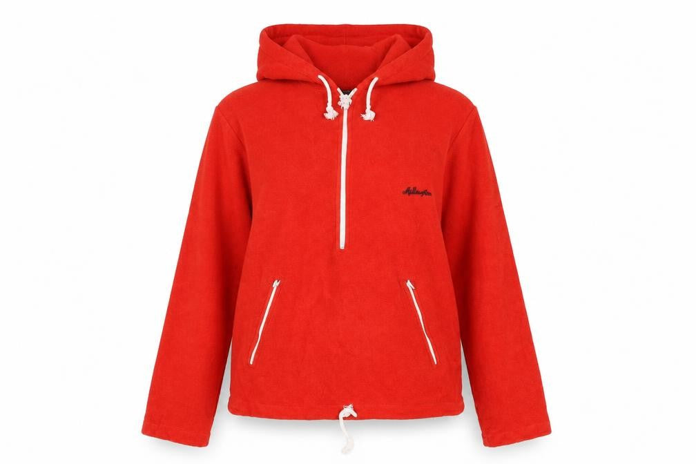 Milton Womens Red Polyamide Pullover Hoodie Size L Zip