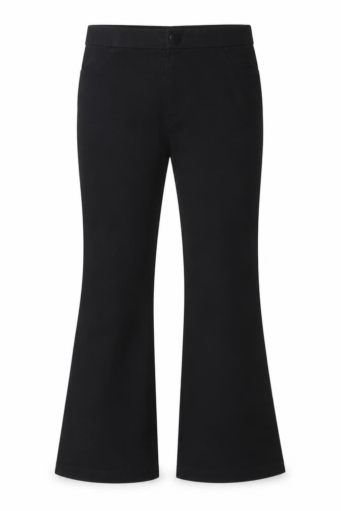 Zara Womens Black Cotton Bootcut Jeans Size XL L25 in Regular Zip