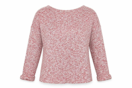 Front view of ASOS women’s red scoop neck cotton jumper, size UK 8