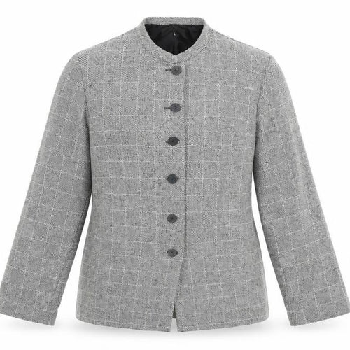 EWM Womens Grey Polyester Jacket Blazer Size 10