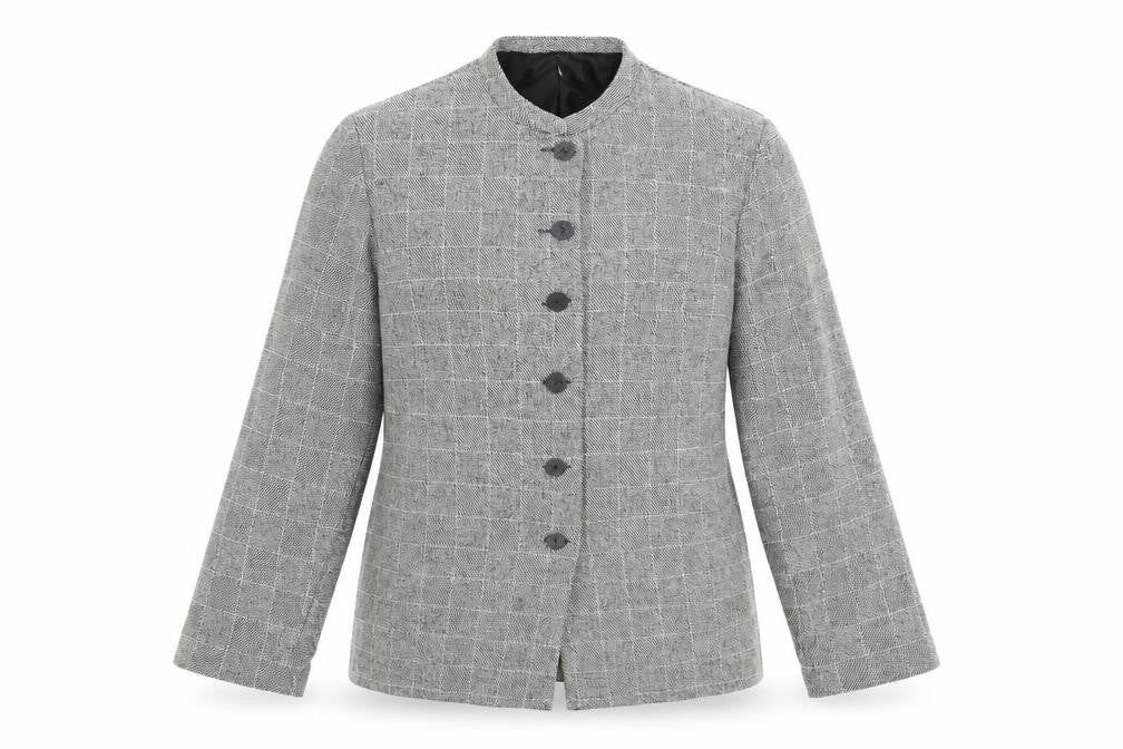 EWM Womens Grey Polyester Jacket Blazer Size 10