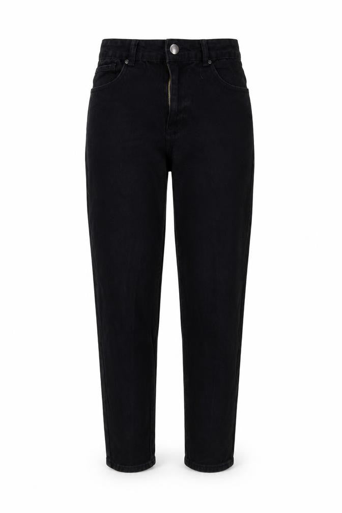I SAW IT FIRST Womens Black Cotton Tapered Jeans Size 12 L26 in Regular Button