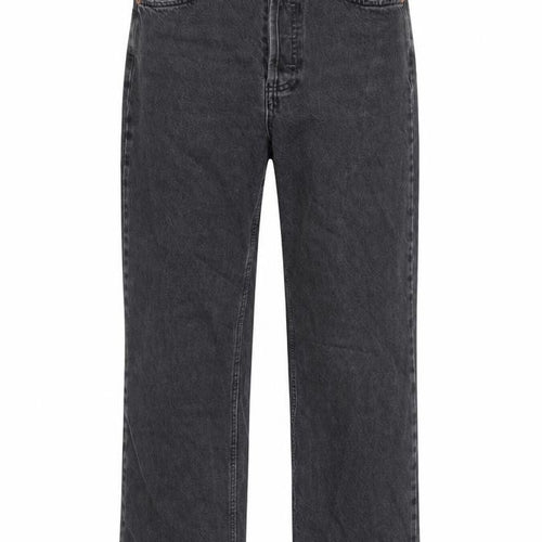 Topshop Womens Black Cotton Straight Jeans Size 10 L30 in Regular Button