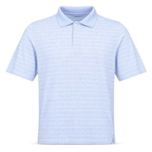 Colin Montgomere Mens Blue Check Cotton Polo Size M Collared Button