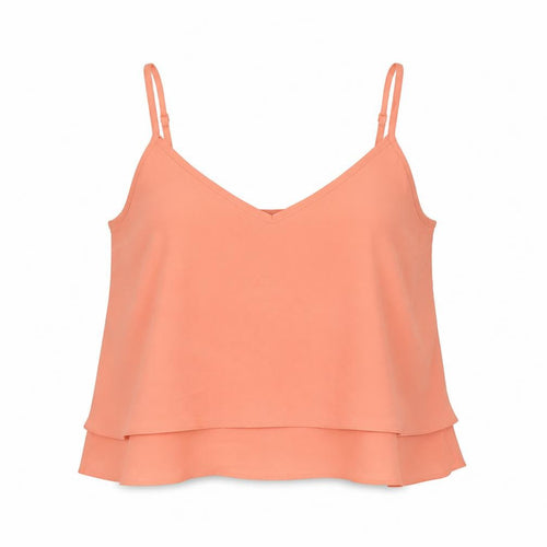 Miss Selfridge Womens Orange Polyester Camisole Tank Size 8 V-Neck - Cropped