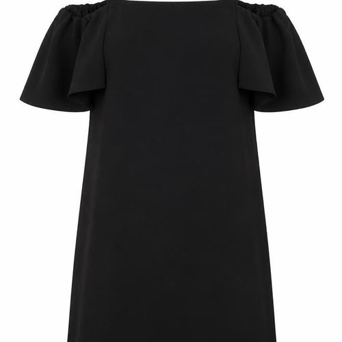Mango Womens Black Polyester Shift Size S Square Neck Pullover - Cold Shoulder