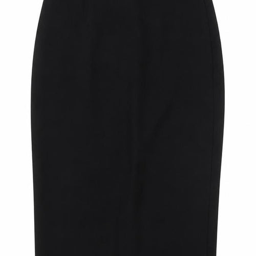 Glamour Womens Black Polyester Straight & Pencil Skirt Size S Zip