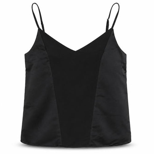 Topshop Womens Black Polyester Camisole Tank Size 10 V-Neck - Cropped