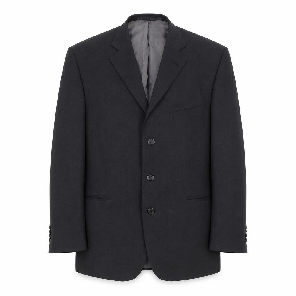 Front view of Marks & Spencer men’s grey polyester jacket suit jacket, size 42, regular