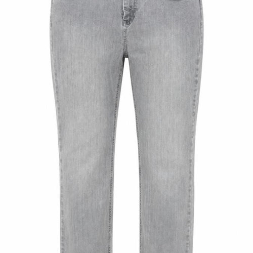Per Una Womens Grey Cotton Straight Jeans Size 34 in Slim Zip
