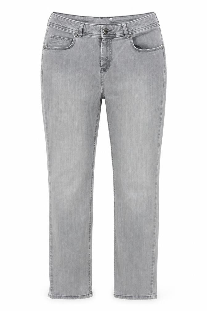 Per Una Womens Grey Cotton Straight Jeans Size 34 in Slim Zip