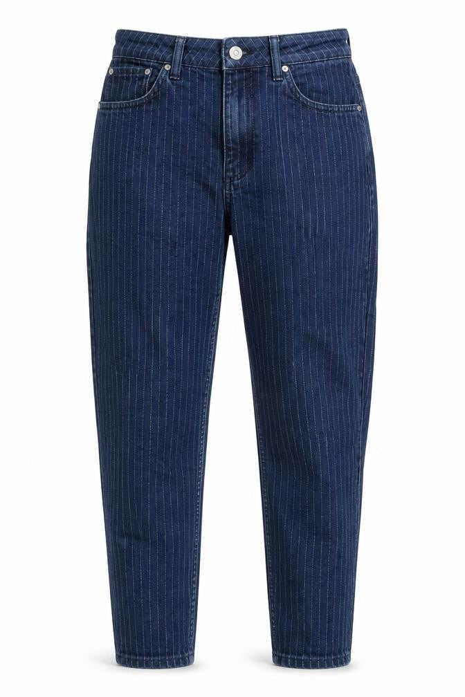Topshop Womens Blue Cotton Tapered Jeans Size 28 in Regular Zip