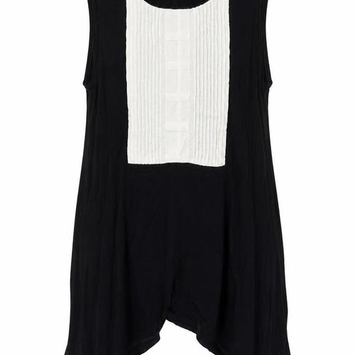 Gap Womens Black Colourblock Viscose Tunic Tank Size S Boat Neck