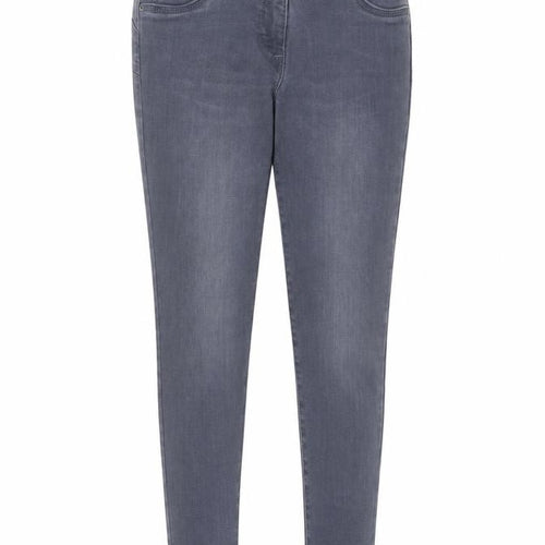 NEXT Womens Blue Cotton Skinny Jeans Size 10 L26 in Slim Button
