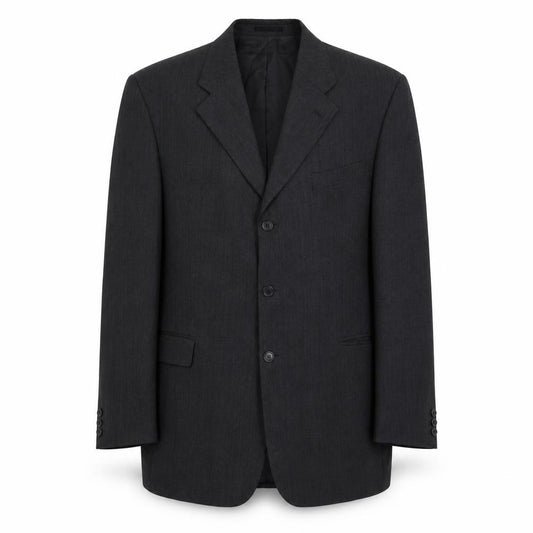 Front view of Next men’s grey polyester jacket suit jacket, size L, regular