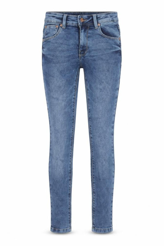 Front view of Cost:bart women’s blue cotton skinny jeans, size UK 24, in regular zip