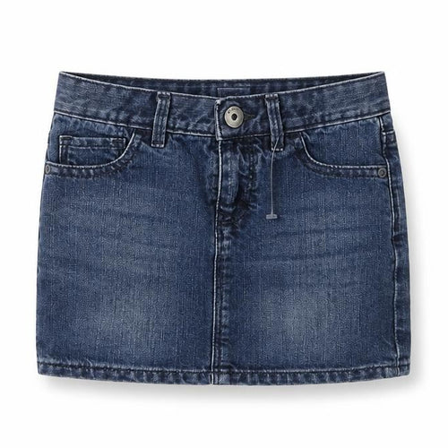 Gap Girls Blue Cotton Mini Skirt Size 5 Years Regular Zip