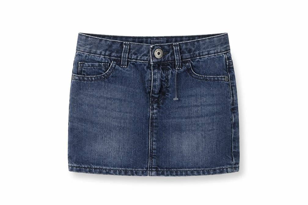 Gap Girls Blue Cotton Mini Skirt Size 5 Years Regular Zip