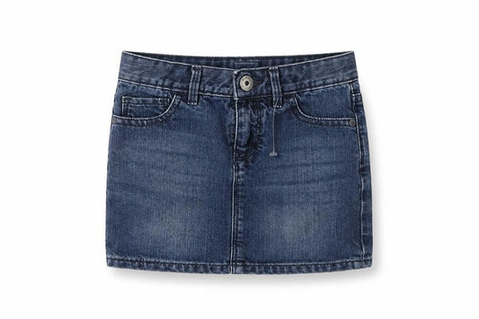 Gap Girls Blue Cotton Mini Skirt Size 5 Years Regular Zip