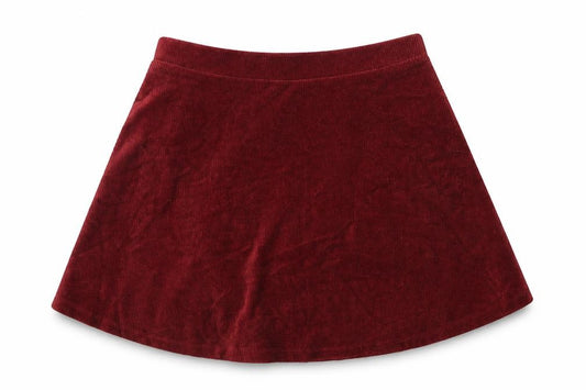 Front view of Forever 21 women’s red cotton swing skirt, size S