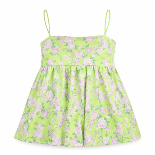 ASOS Womens Green Floral Polyester Camisole Tank Size 8 Square Neck