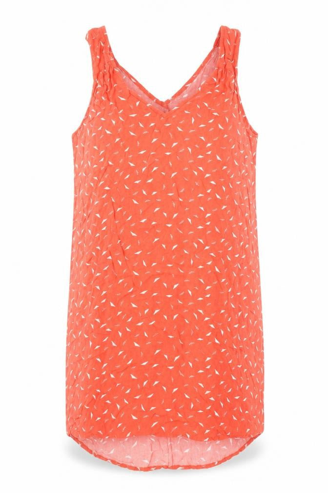 Gap Womens Orange Geometric Viscose Tank Dress Size M V-Neck Pullover